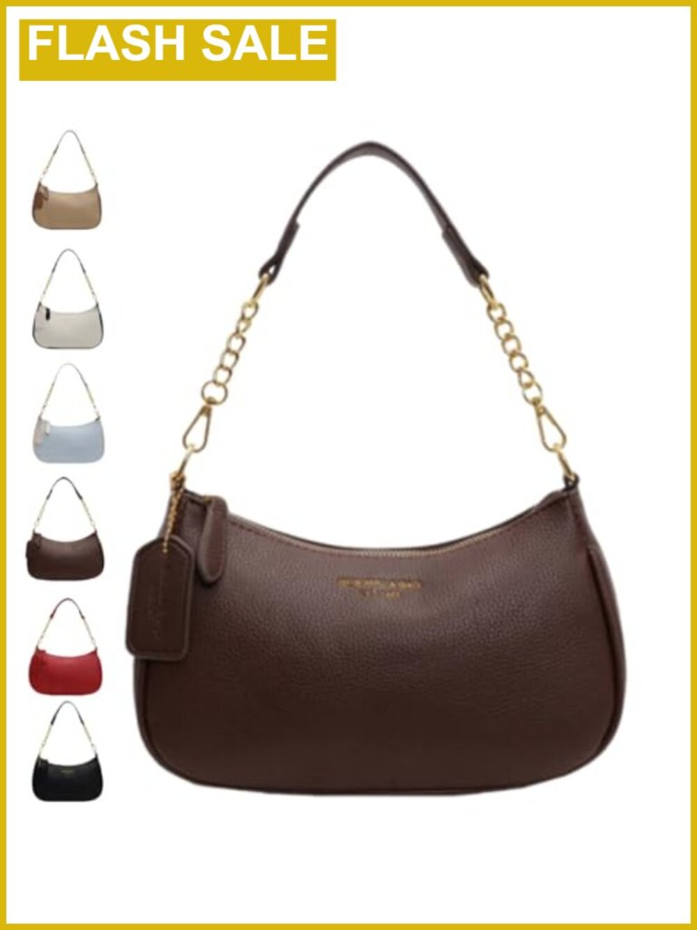 Trendy Crescent Shoulder Bag Vegan Leather Crossbody Purse Retro Hobo Clutch